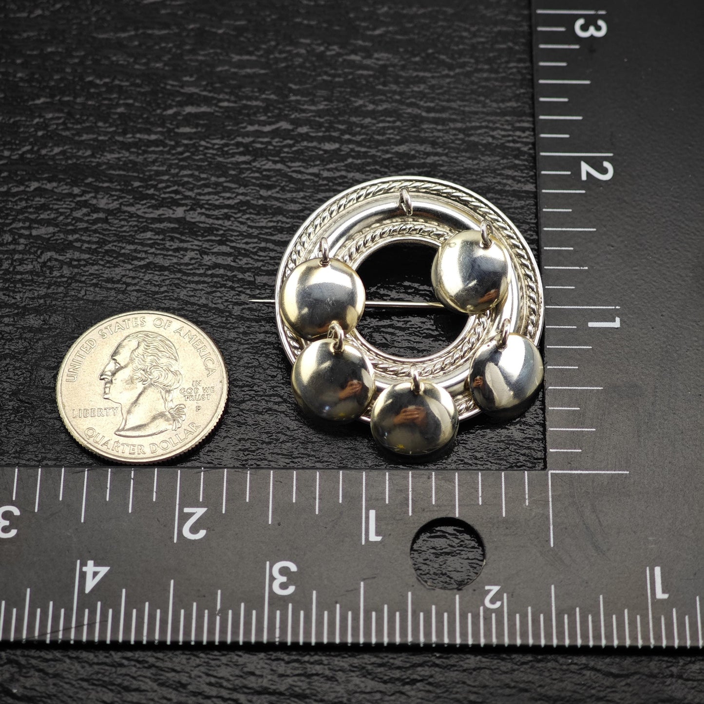 Vintage Scandinavian Abstract Sterling Silver Brooch