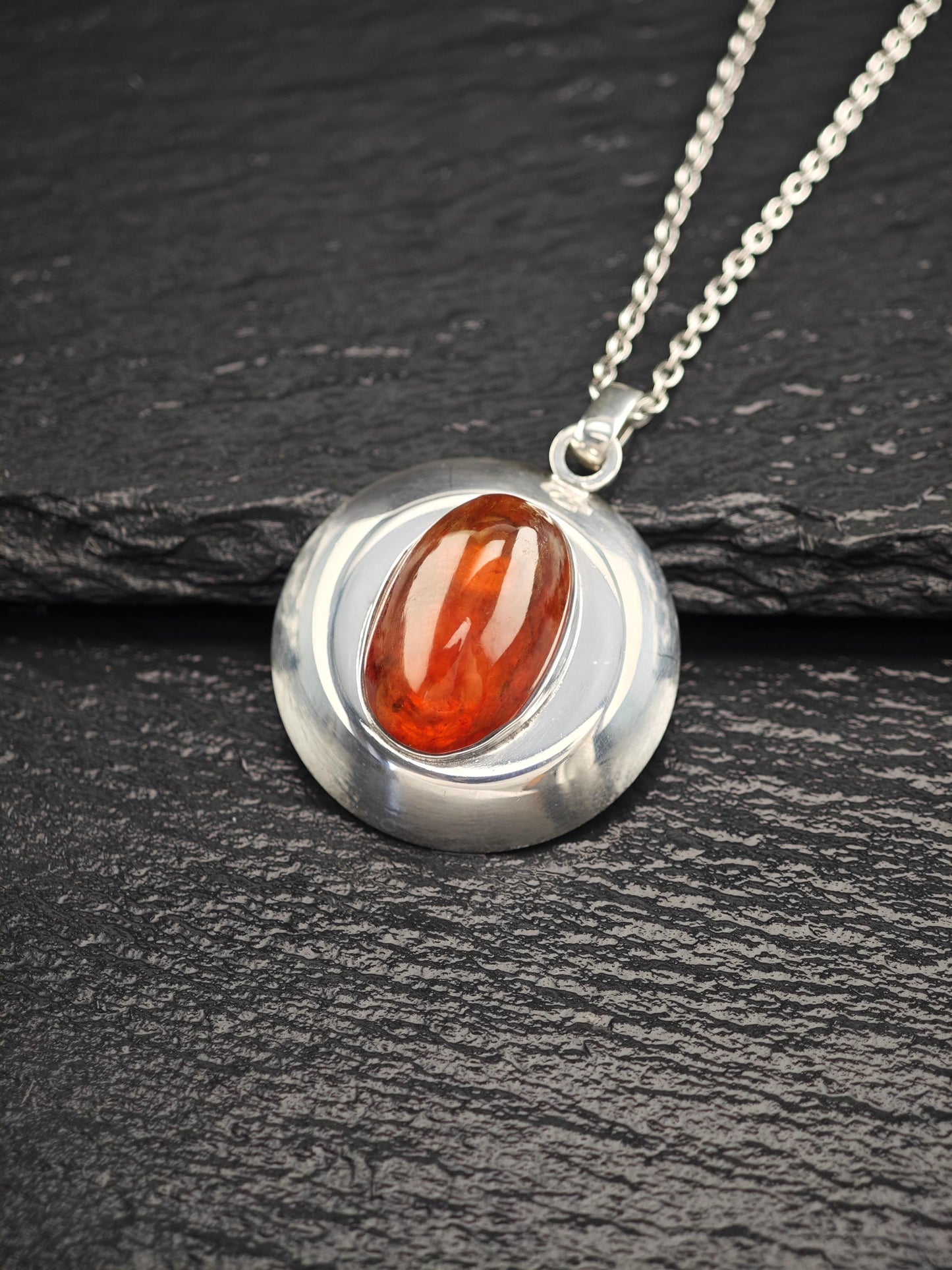 Denmark Amber, Oval Necklace Sterling Silver N2521