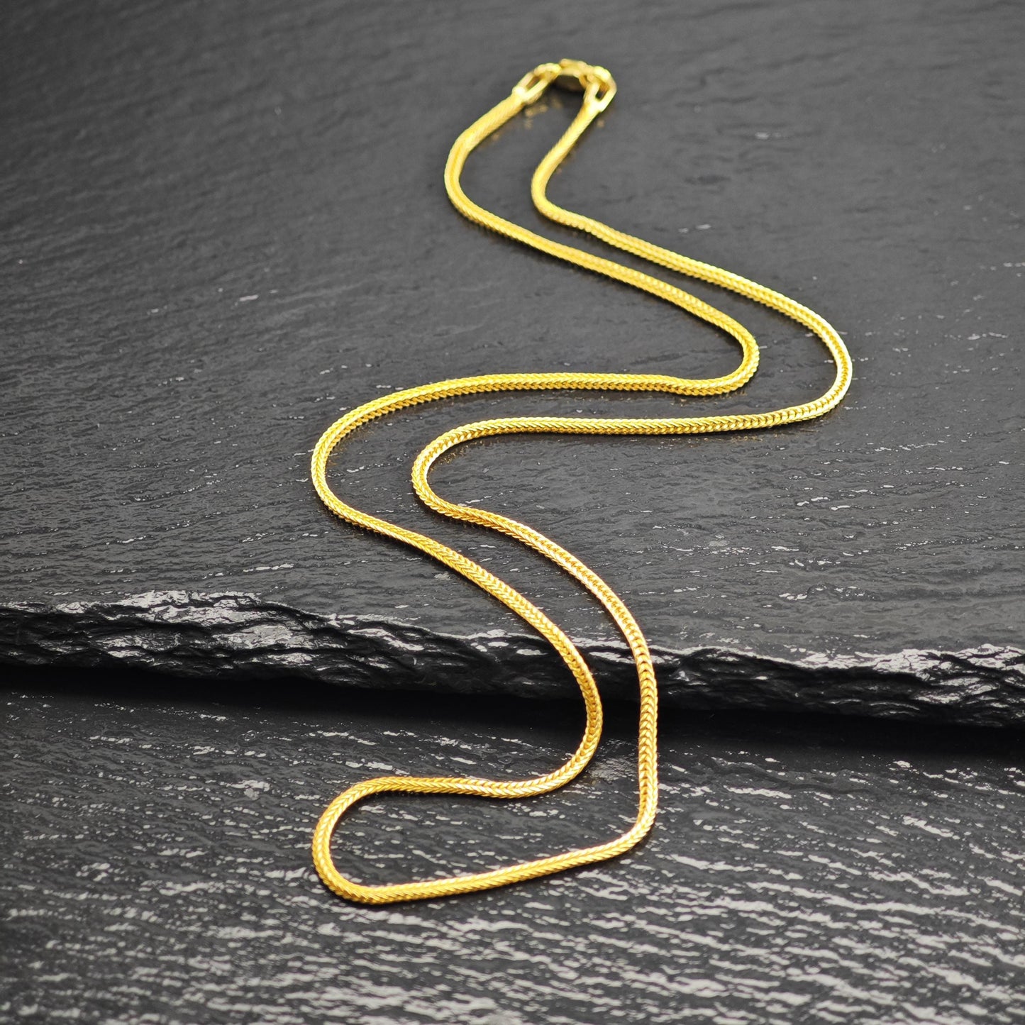 Foxtail Gold Plated Chain Sterling Silver Necklace N2751