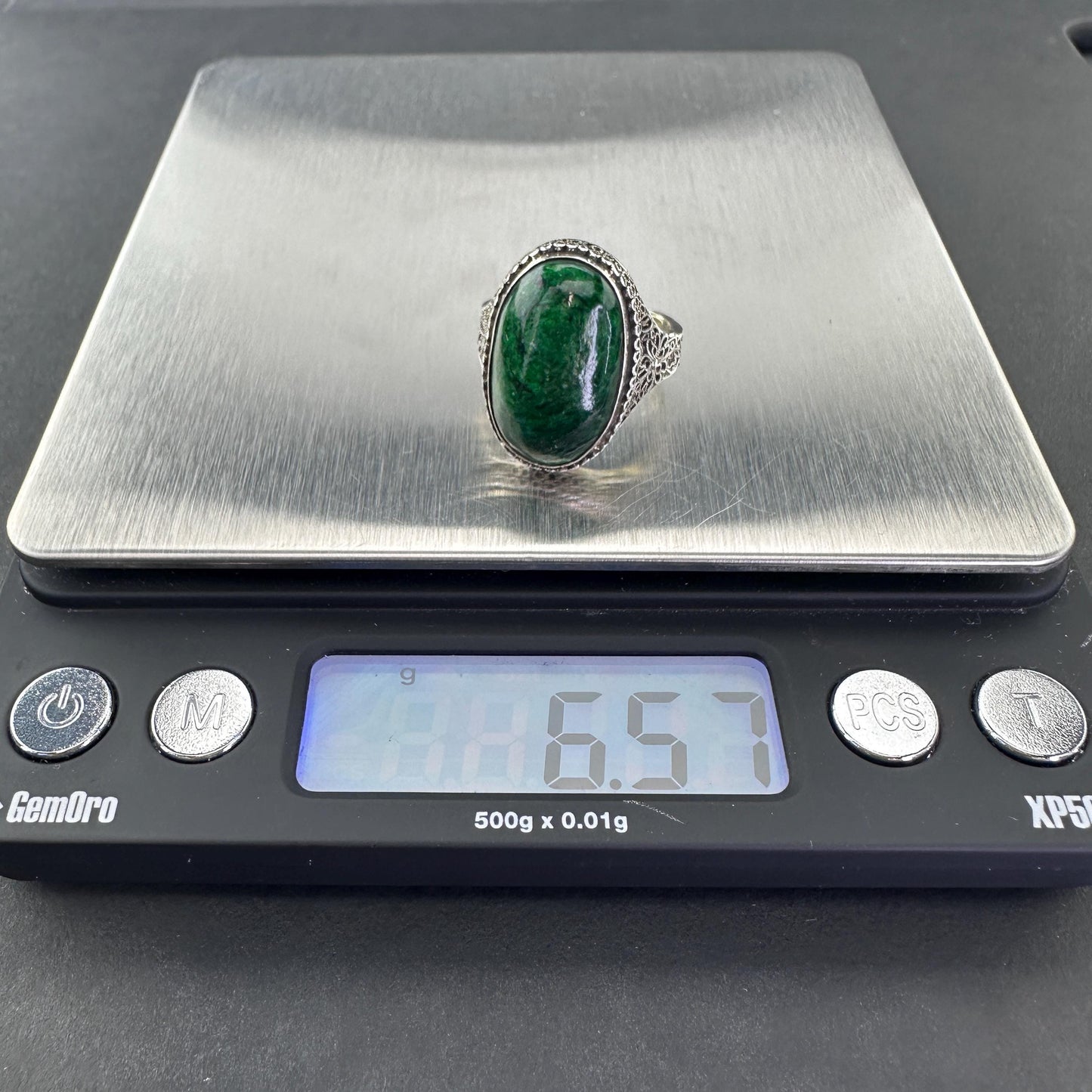 Chinese Export, Sterling Silver Ring Szadjustable 7 to 9 R5678