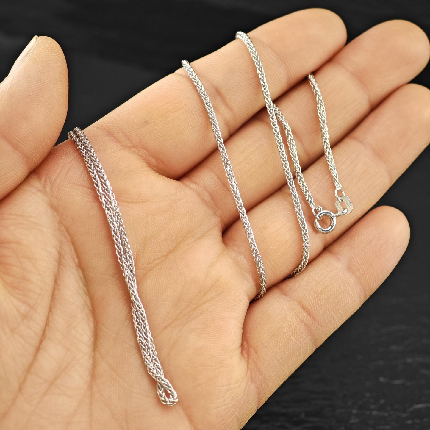 Sterling Silver Minimalist 1mm Foxtail Snake Chain Necklace 22" N2649