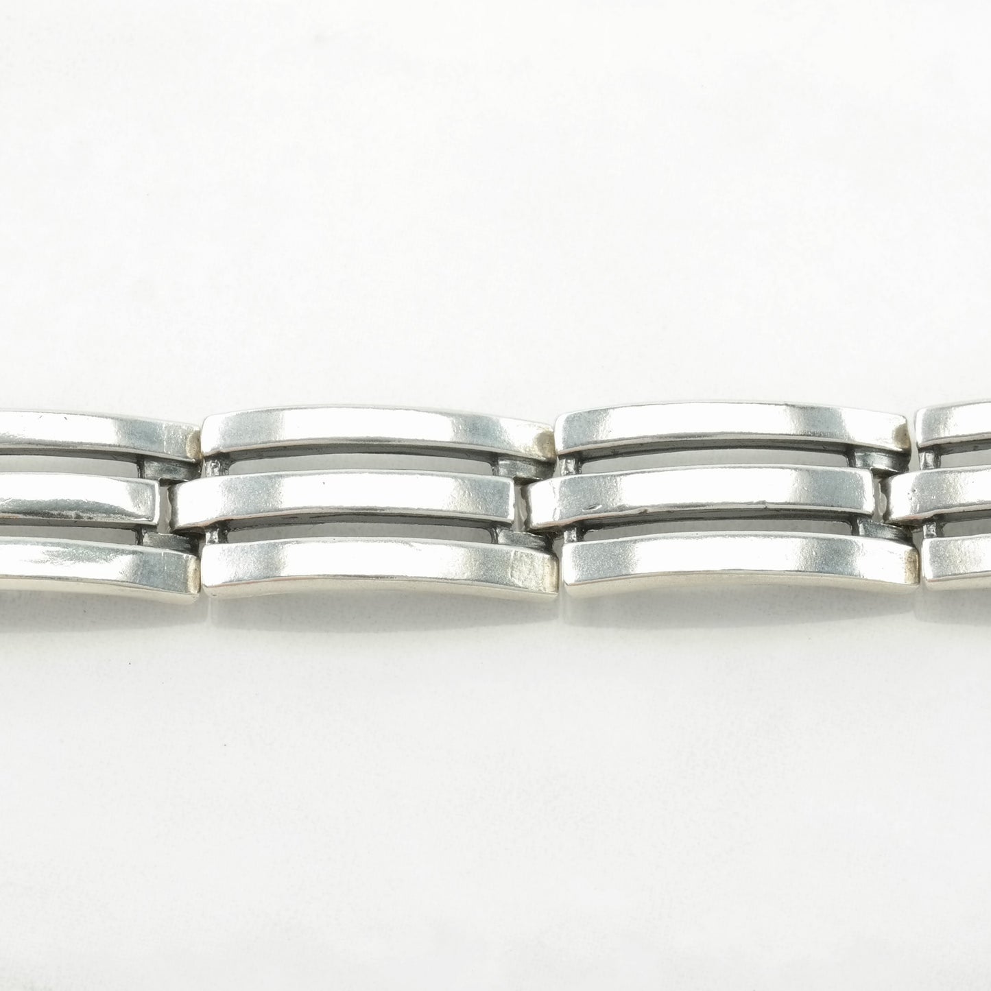 Poland Sterling Silver Link Bracelet Rectangular Links