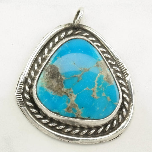 Vintage Native American Turquoise Sterling Silver Pendant