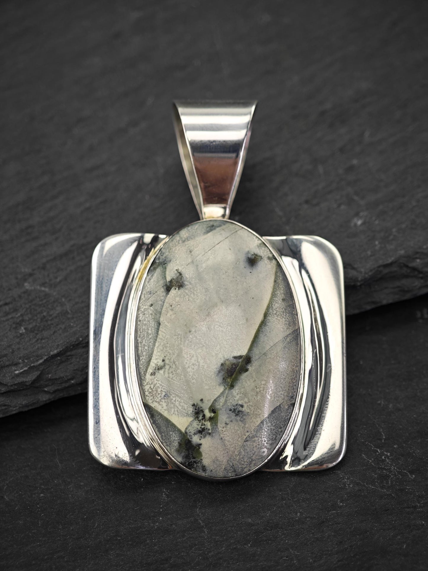 DTR Green Gemstone Pendant Sterling Silver