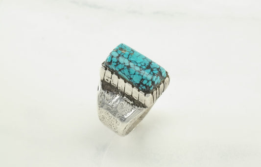 John Shopteese Silver Ring Cloud Mountain Turquoise Sterling Size 8