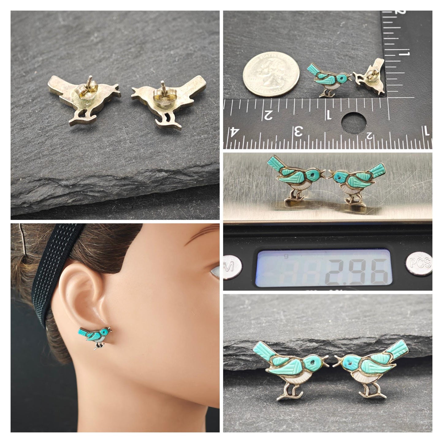 Choice of Native American, Inlay Stud/Dangle Earrings Sterling Silver