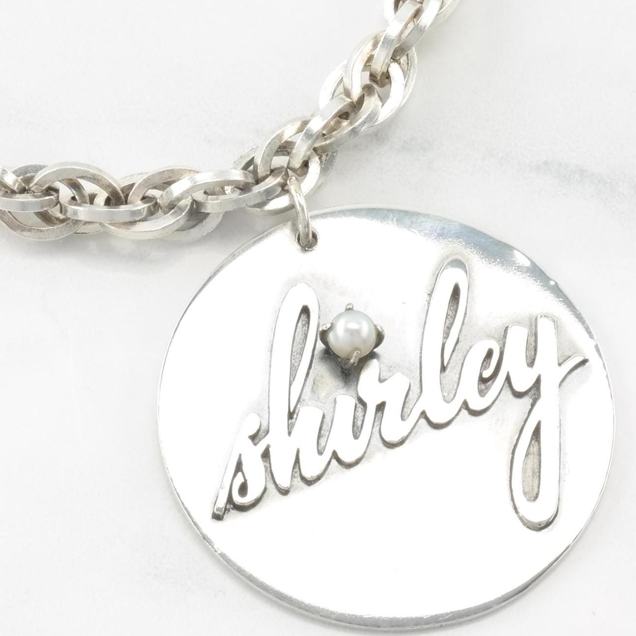 MCM Sterling Silver Link Bracelet With Large Shirley Charm