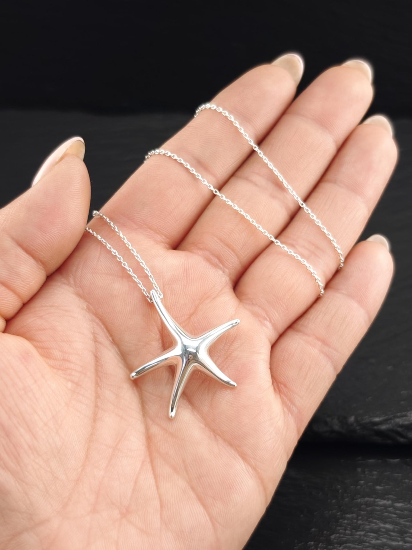 Vintage Tiffany Sea Star Minimalist Necklace Sterling Silver N2534