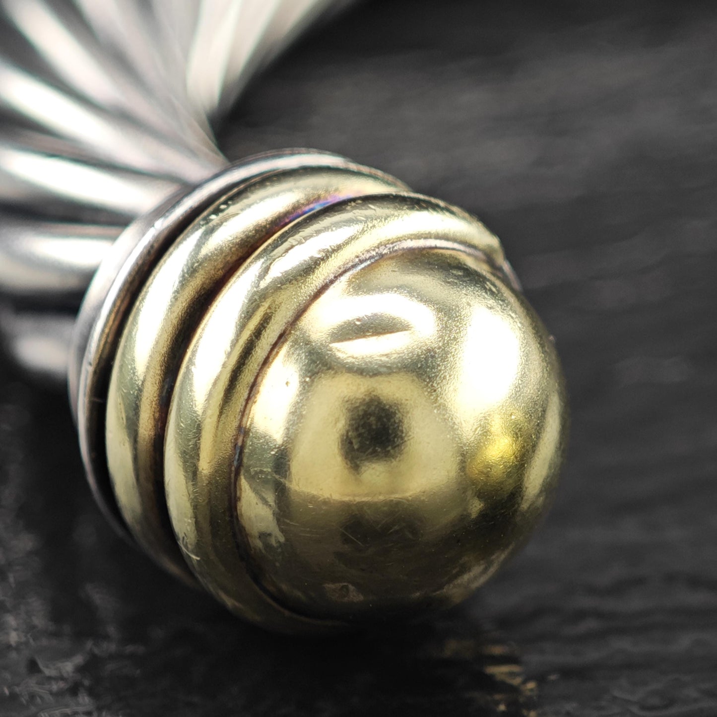 Vintage David Yurman Cable Cuff Bracelet, 14K Gold & Sterling Silver (Size 6.25)