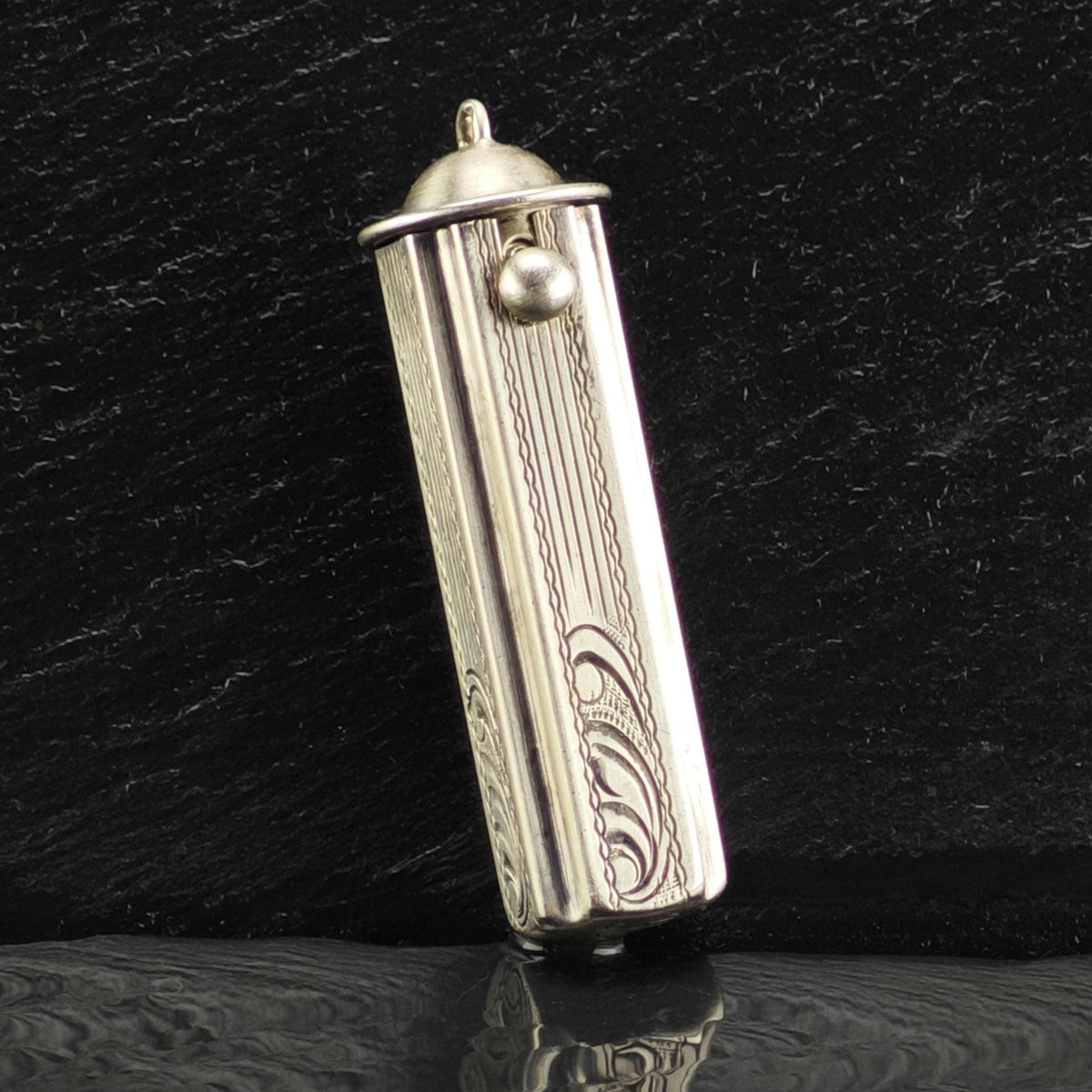 Art Deco Engraved Lipstick Holder Sterling Silver MISC0412