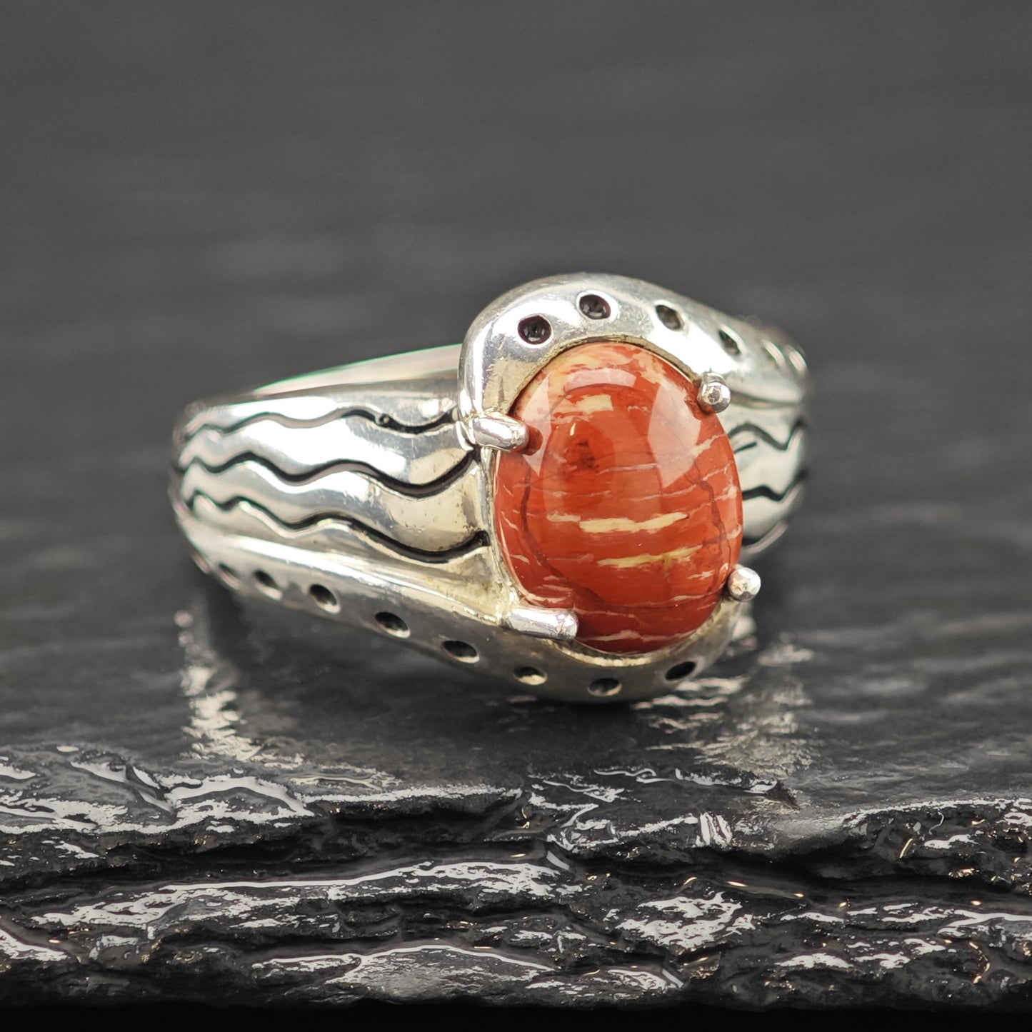 Red Jasper Ring Sterling Silver Jewelry Size 7 R6140