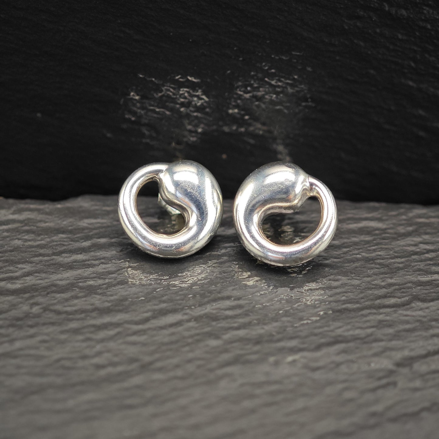 Tiffany & Co Minimalist Sterling Silver Eternal Circle Stud Earrings