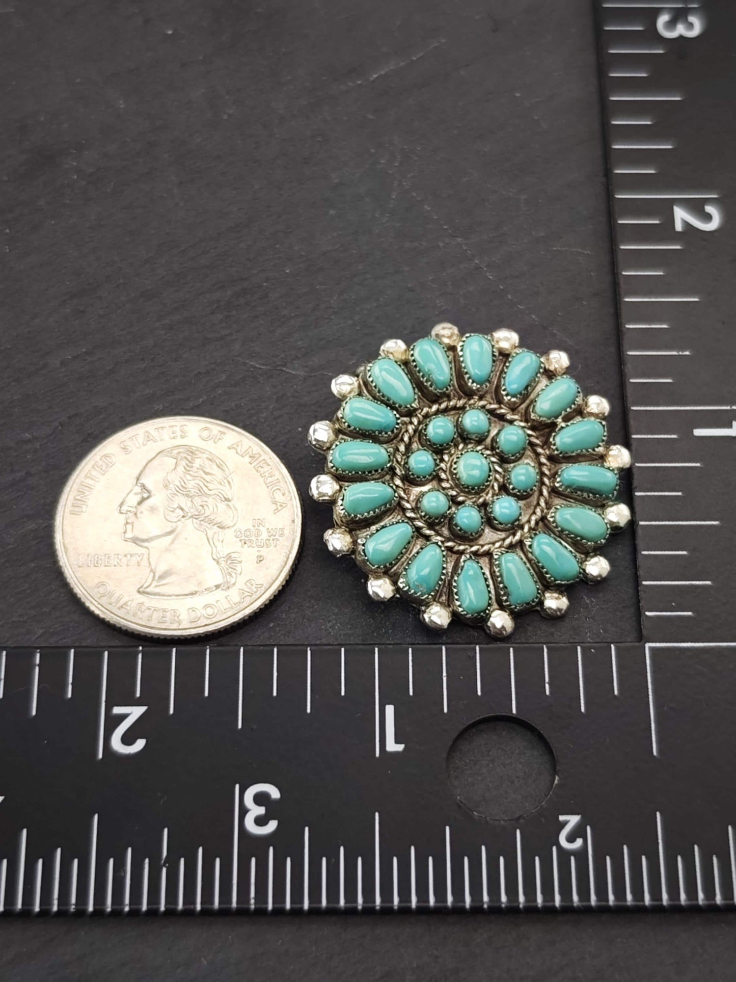 Choice of Native American, Zuni Cluster Brooch/Pendant Sterling Silver