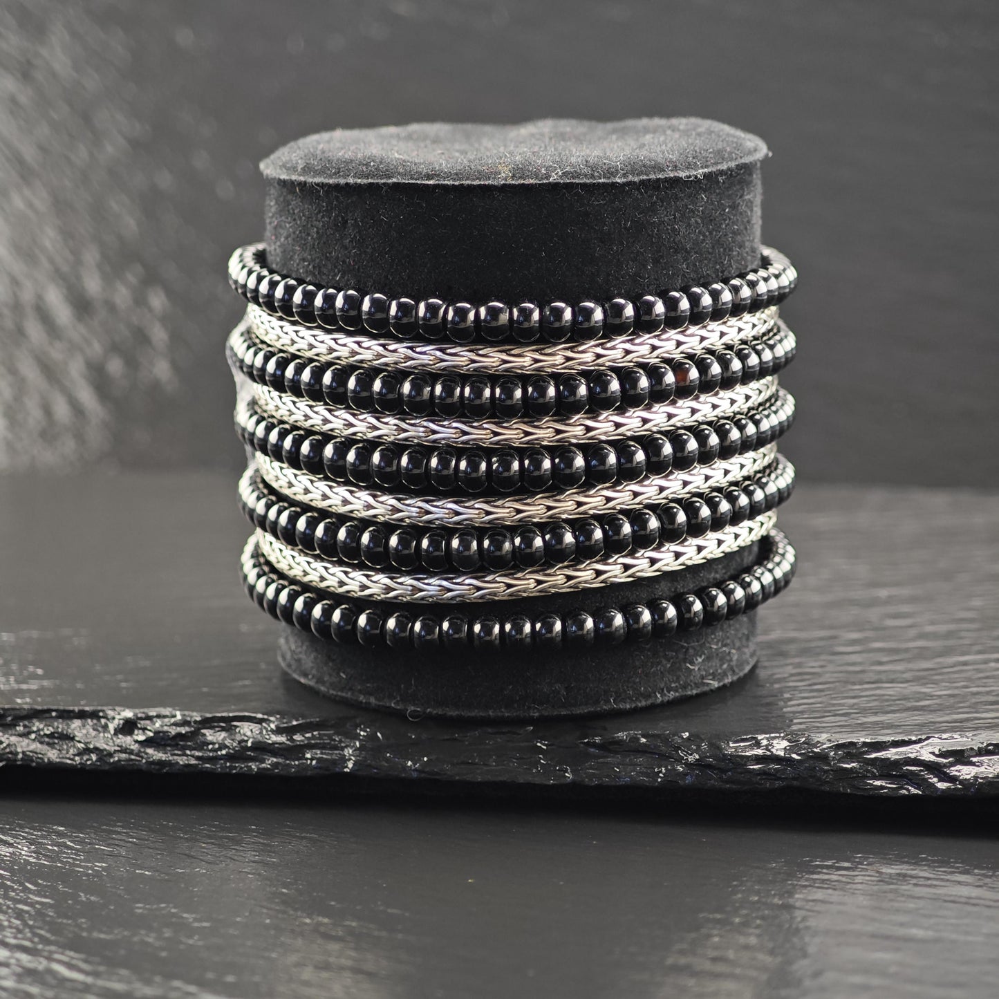 John Hardy Bracelet Black Onyx Multi-Strand Sterling Silver