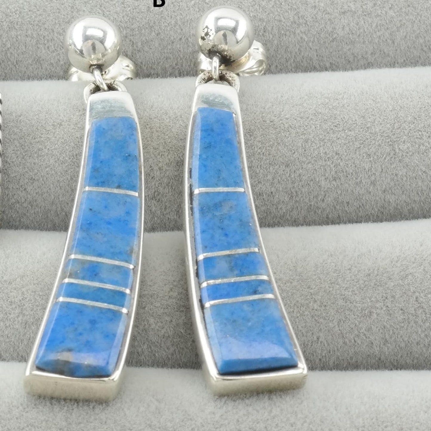 TSF Dangle Earrings Sterling Silver Sodalite Inlay
