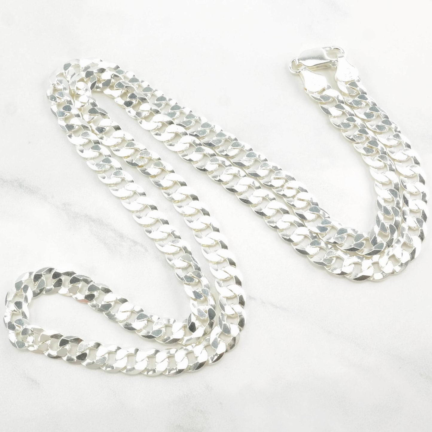 6.5mm Cuban Sterling Silver Chain Curb Link