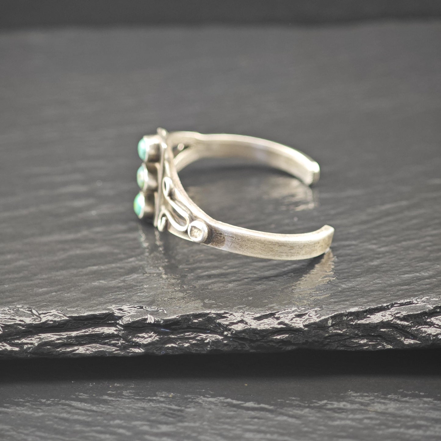 Old Southwest Turquoise Cuff Bracelet Sterling Silver