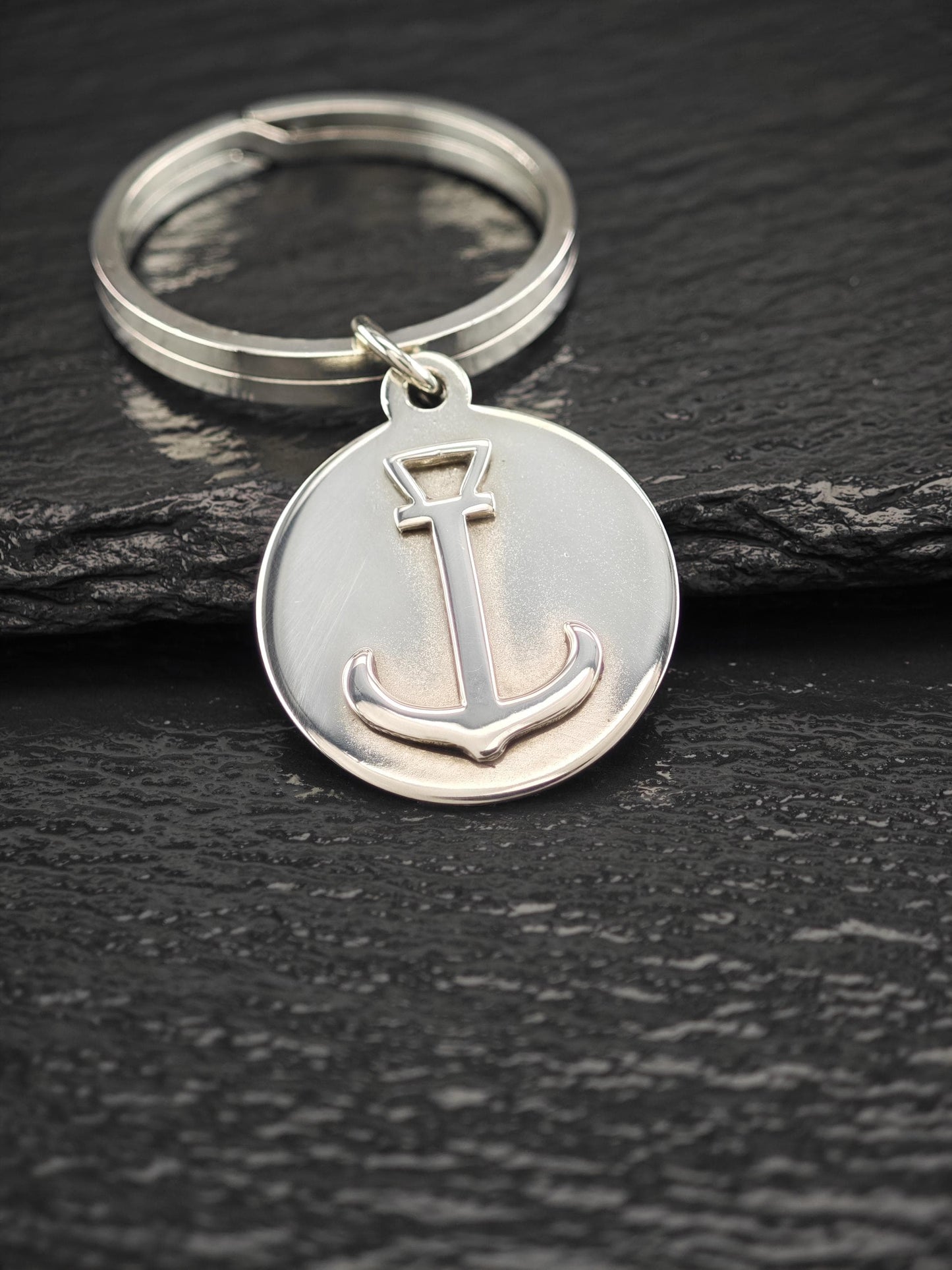 Mid Century Leonore Doskow Anchor Key Ring Sterling Silver