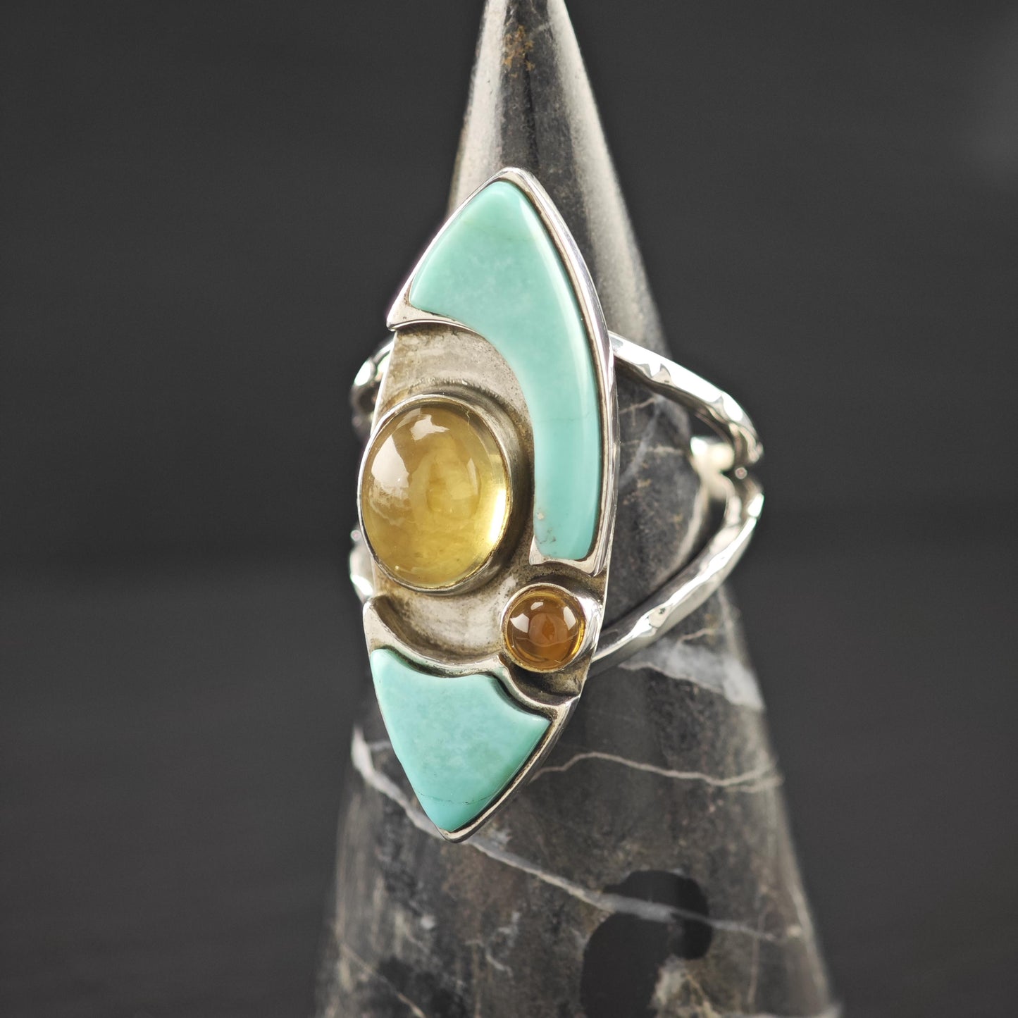 DTR Jay King Turquoise, Citrine Ring Sterling Silver
