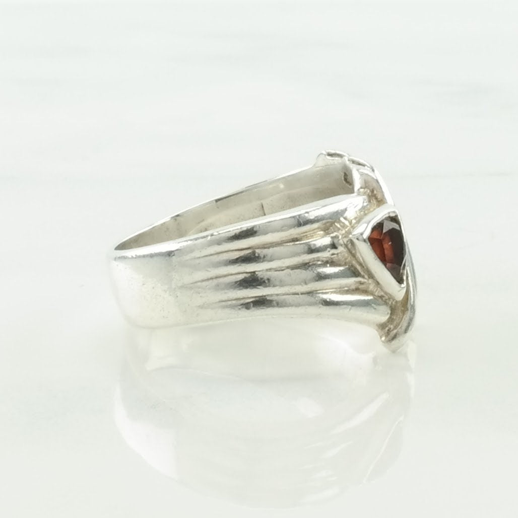 Sterling Silver Ring Garnet CZ Red Size 7