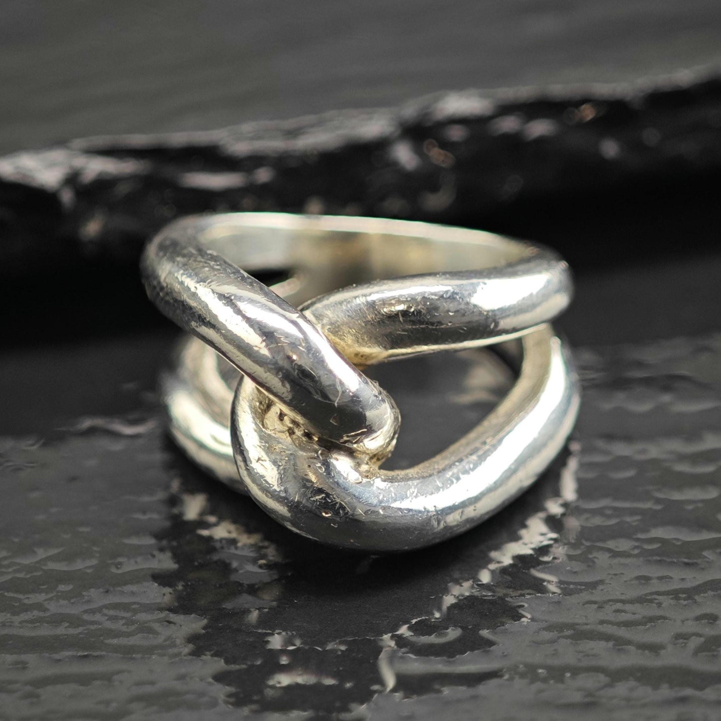 Abstract Knot Ring Sterling Foreign Silver Sz 6 1/4 R6689
