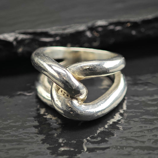 Abstract Knot Ring Sterling Foreign Silver Sz 6 1/4 R6689