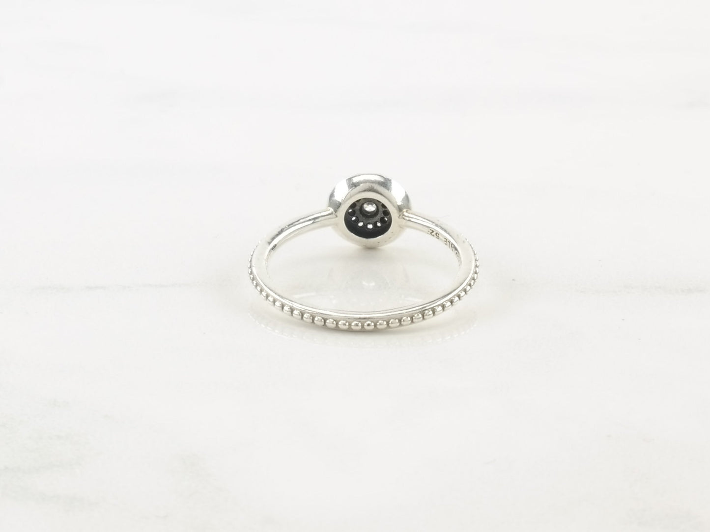 Pandora Sterling Silver Ring CZ White Diamond Size 6