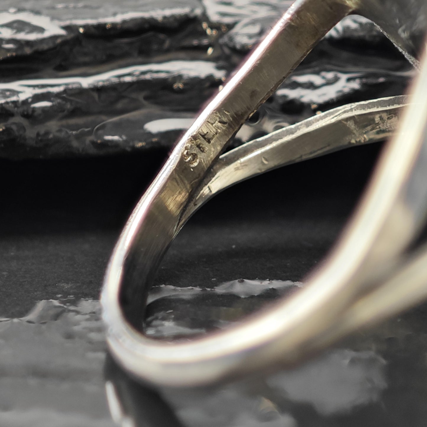 Southwest Turquoise Ring: Sterling Silver Jewelry Size 8 1/4