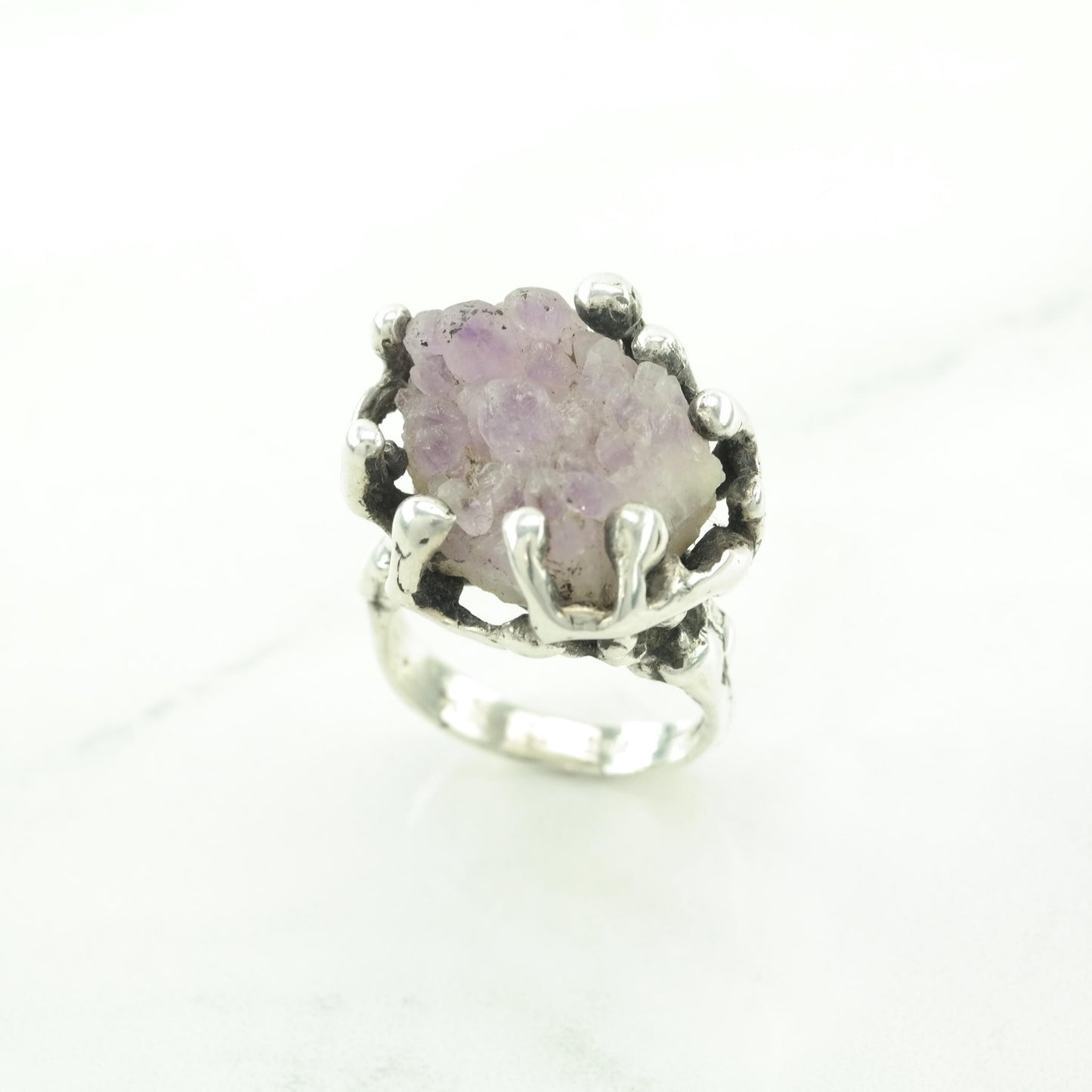 Abstract, Brutalist Sterling Silver Ring Sz7 1/2 R5668