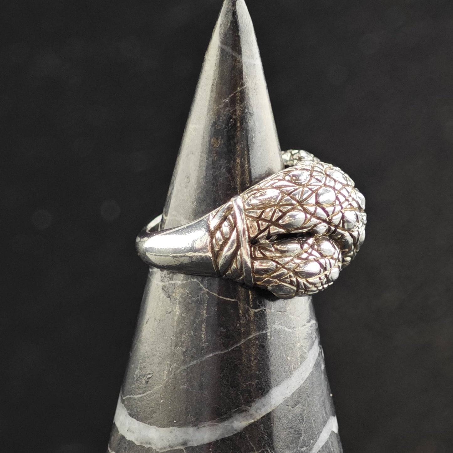 Vintage Jai Wrap Design Sterling Silver Ring Sz 5 R6551