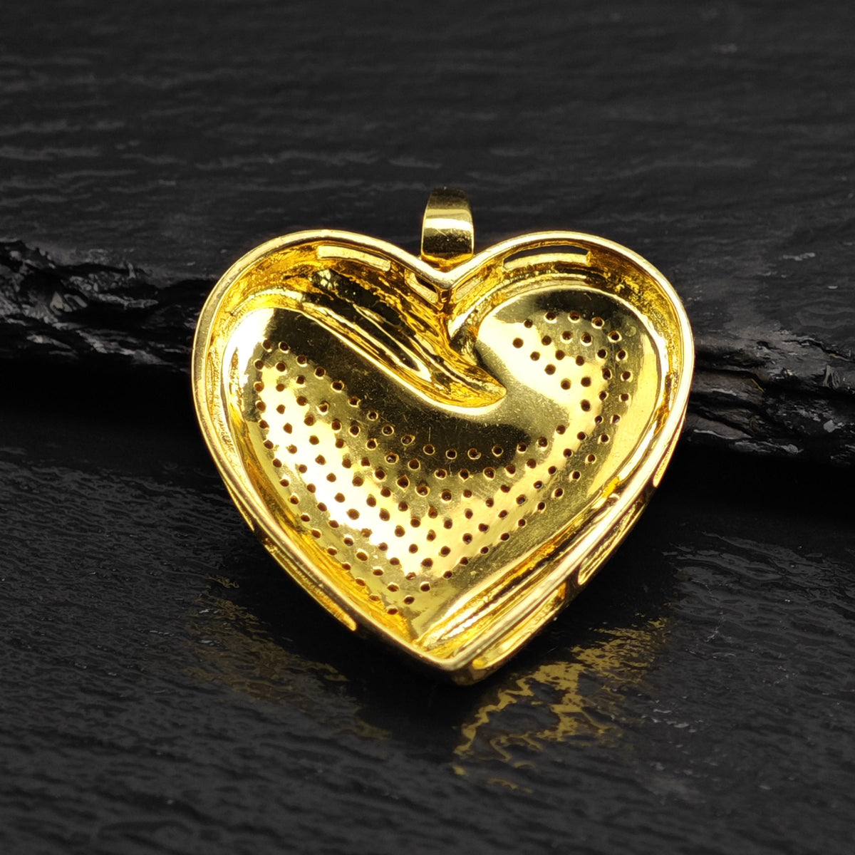 1/2 cttw Pave Diamond Gold-Plated Heart Pendant P3114