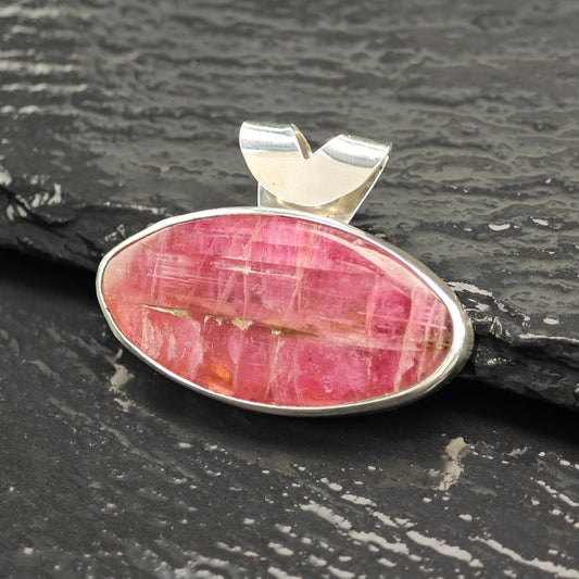 Vintage Pink Gemstone Pendant Sterling Silver