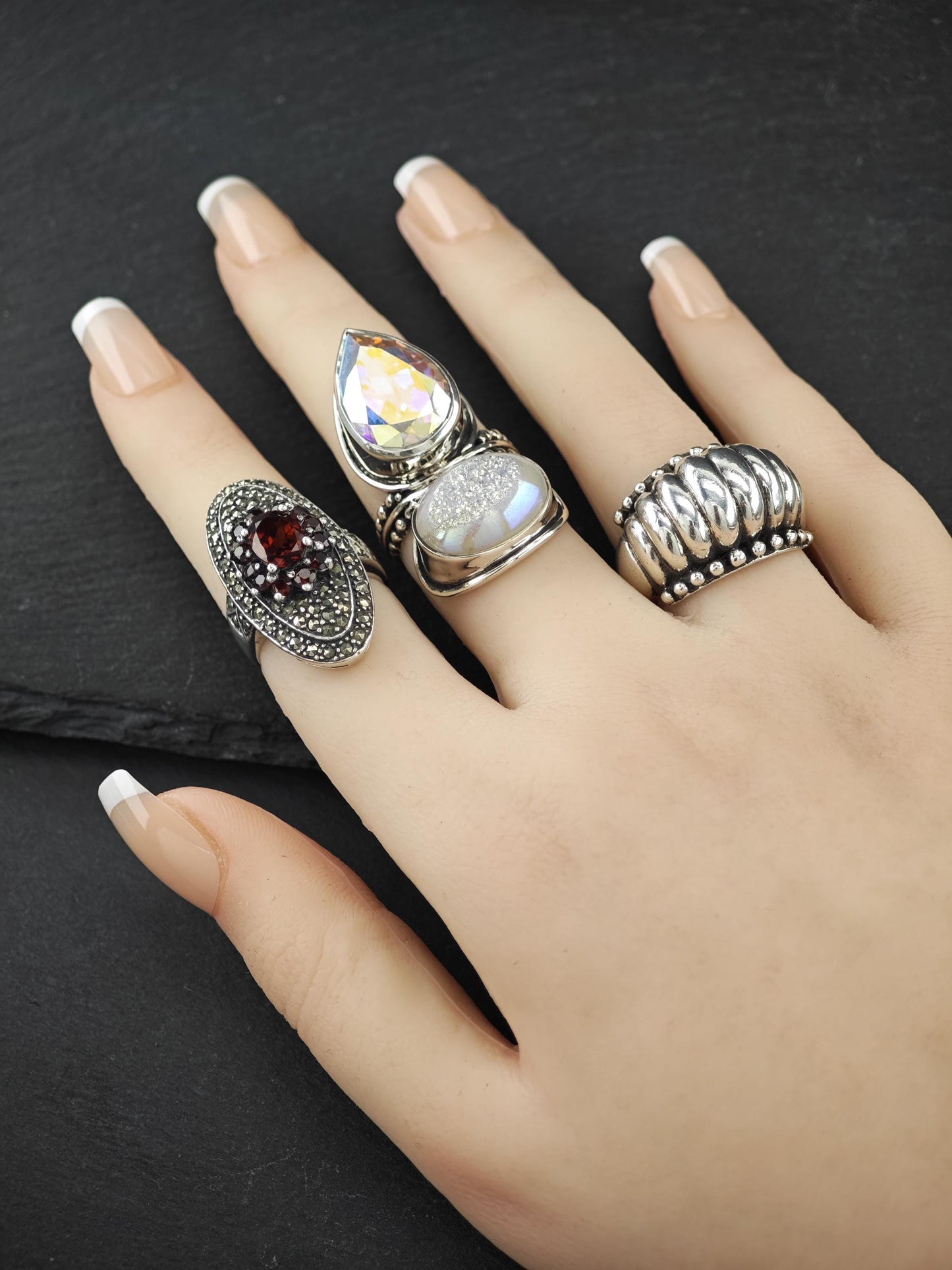 Vintage Scalloped Ring Sterling Silver
