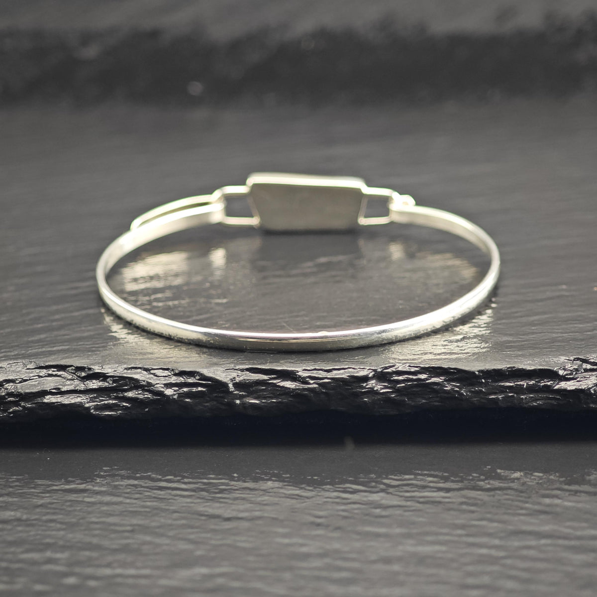 Resin Inlay Poland Dainty Sterling Silver Bangle Sz 6 3/4" BR3126