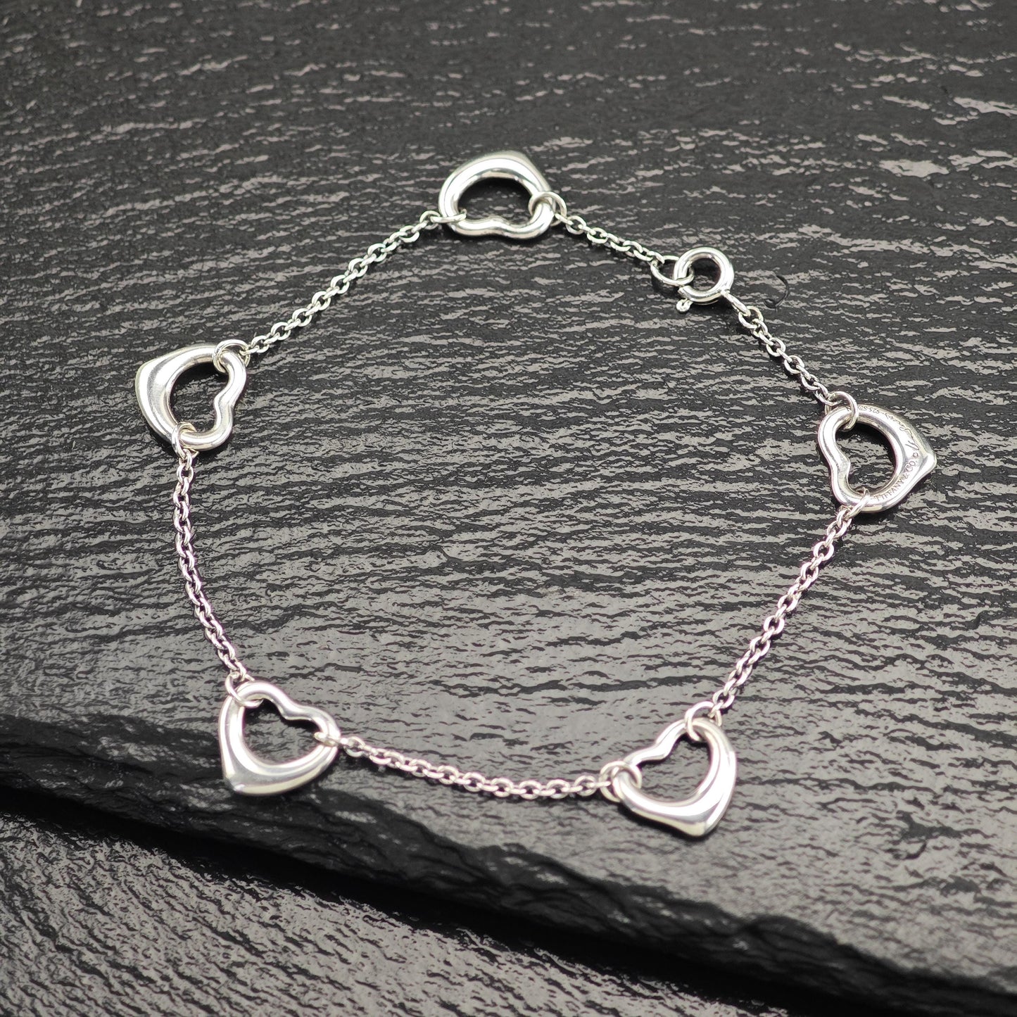Tiffany Open Heart Bracelet Link Sterling Silver Elsa Peretti