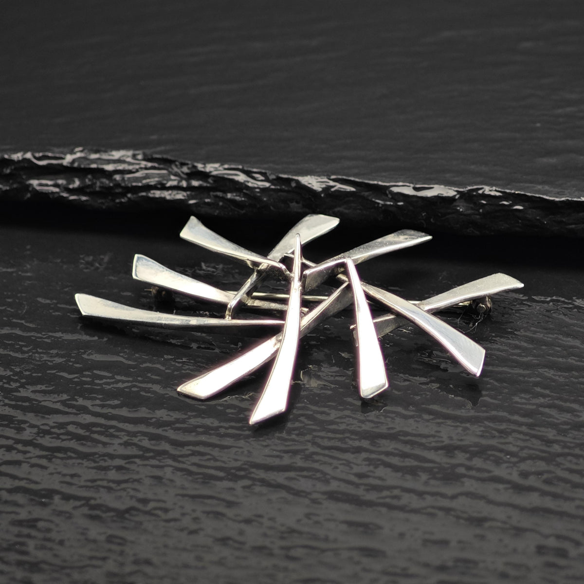 Modernist Abstract Dane Sterling Silver Brooch B2256