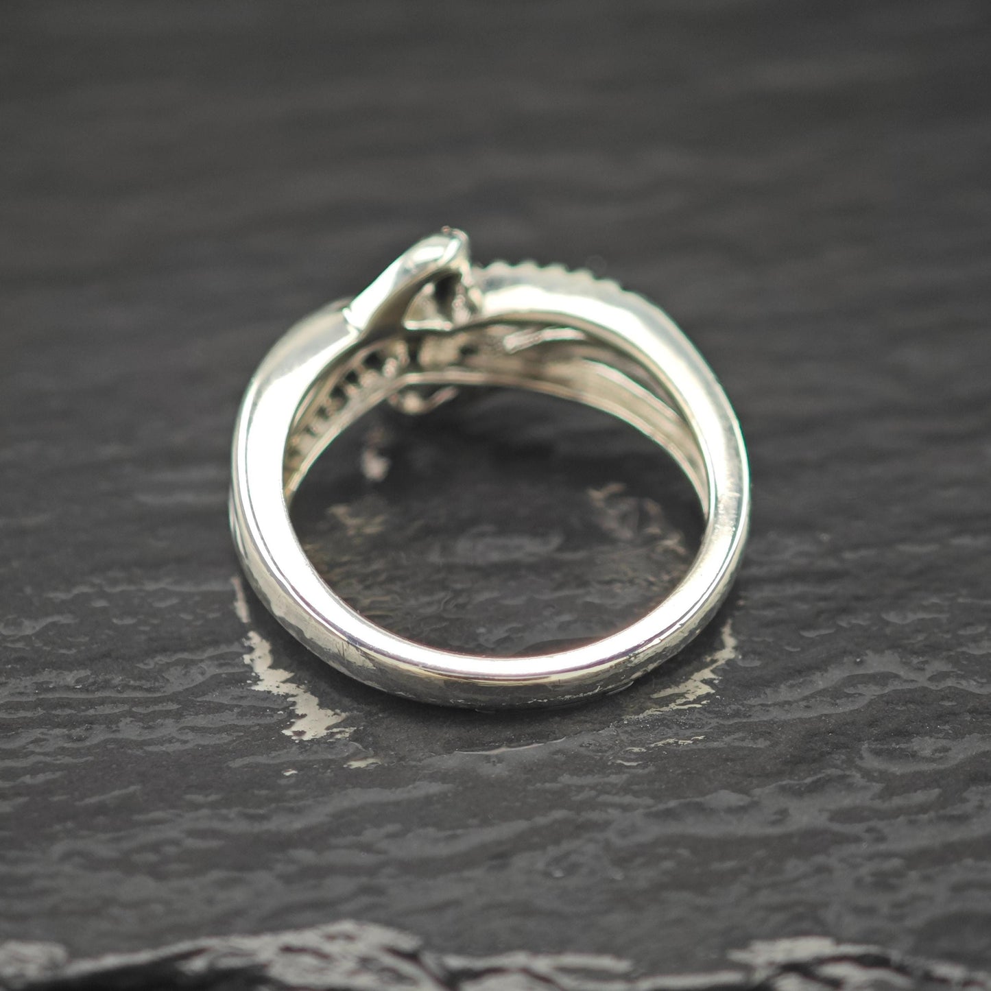 Infinity Diamond Ring Sterling Silver