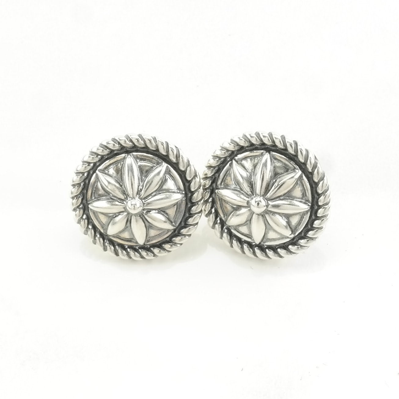 Vintage Sterling Silver Stud Earrings American West Shield