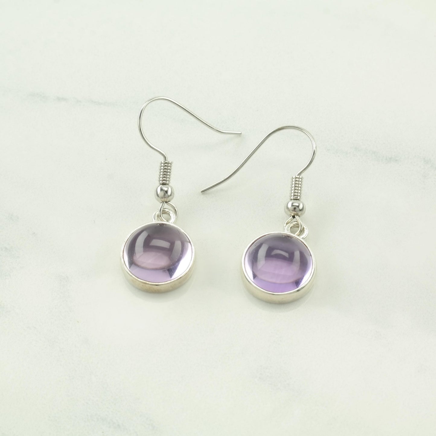 Choice of Vintage Pandora Purple Amethyst, Modernist Sterling Silver Fish Hook Earrings