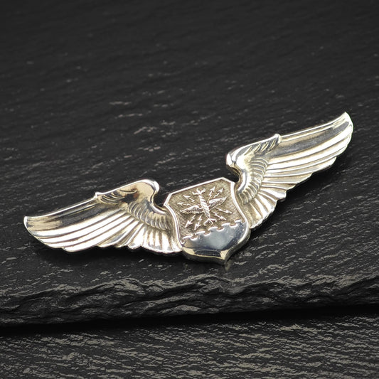 WW2 Sterling Silver Brooch, USAF Navigator Observer Wings