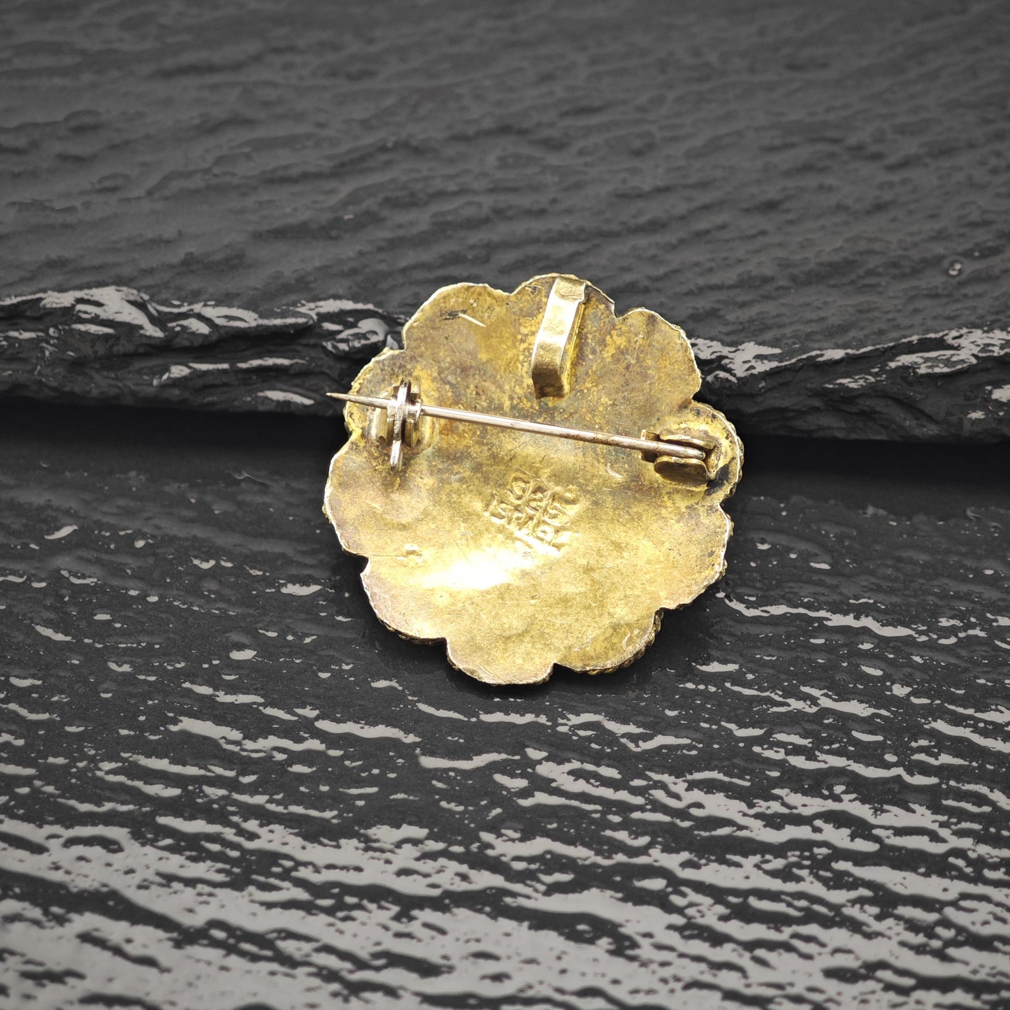 Filigree Pearl, Gemstone Gold Gilded Brooch/Pendant Sterling Silver