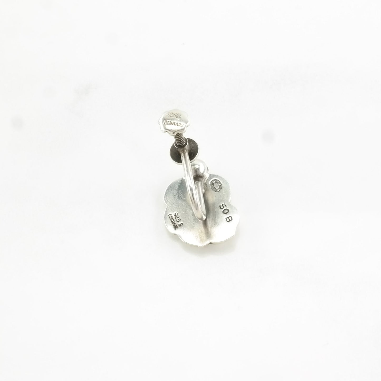 Georg Jensen 50B Sterling Silver Screw back Earrings Leaf