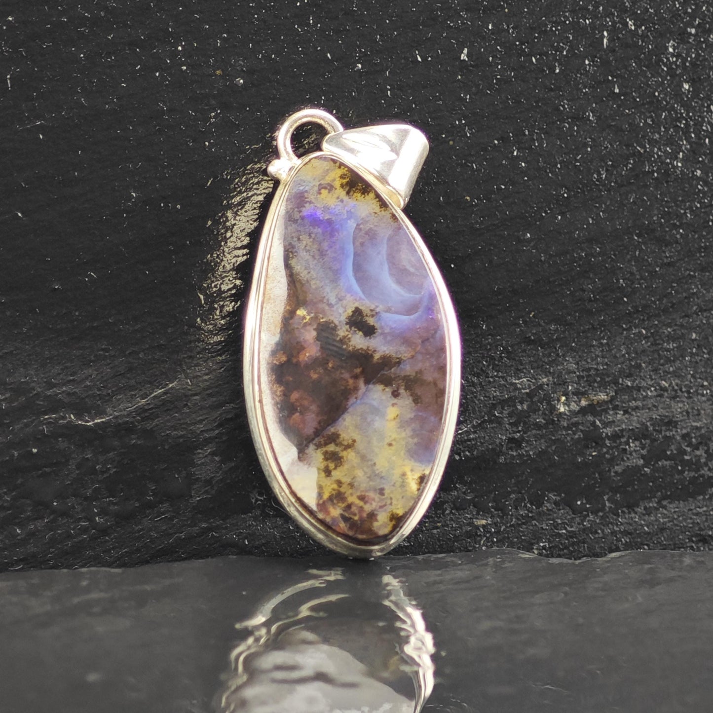 Boulder Opal Pendant Sterling Silver P3038