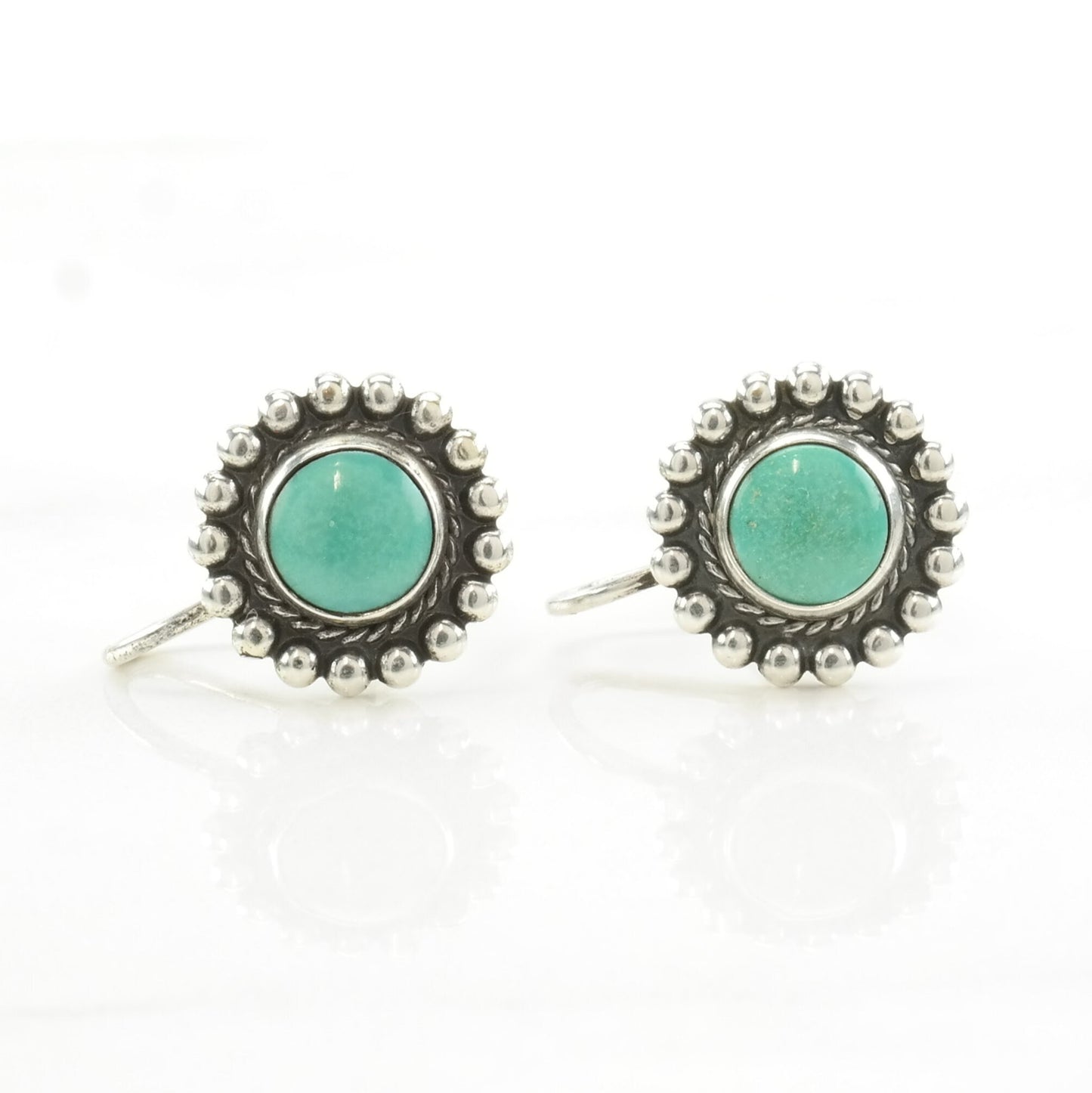 Choice of Native American Sterling Silver Turquoise Earrings Screw Back