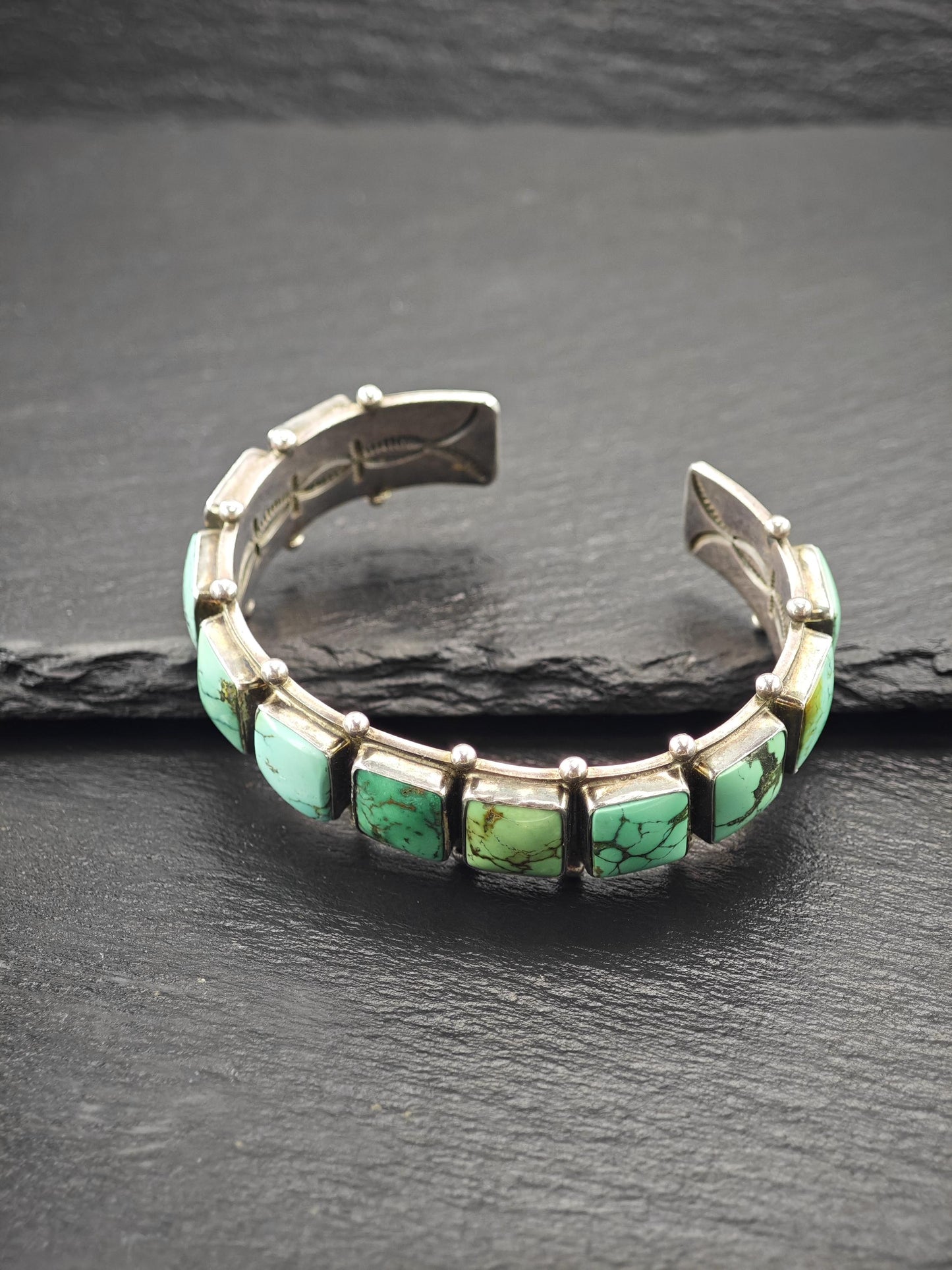 Native American Turquoise Cuff Bracelet Sterling Silver
