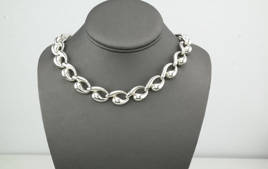 Charles Krypell Sterling Silver Necklace | Sculptural Modernist Jewelry | 18.5"