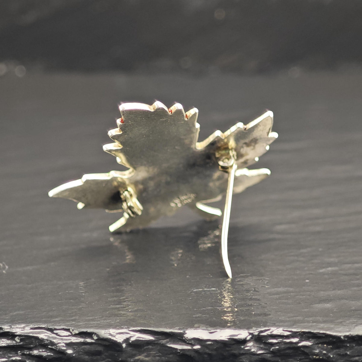 BMCo Enamel Maple Leaf Sterling Silver Brooch B2238
