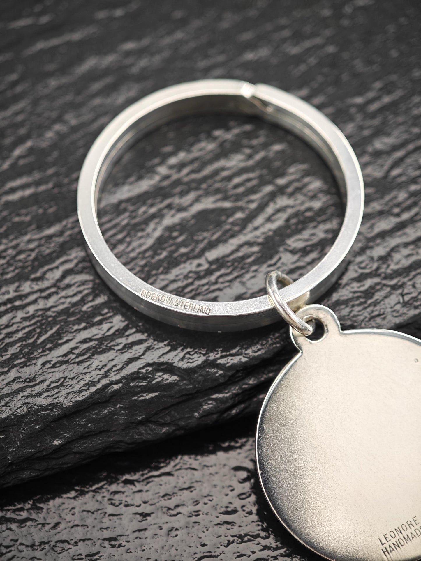 Mid Century Leonore Doskow Anchor Key Ring Sterling Silver