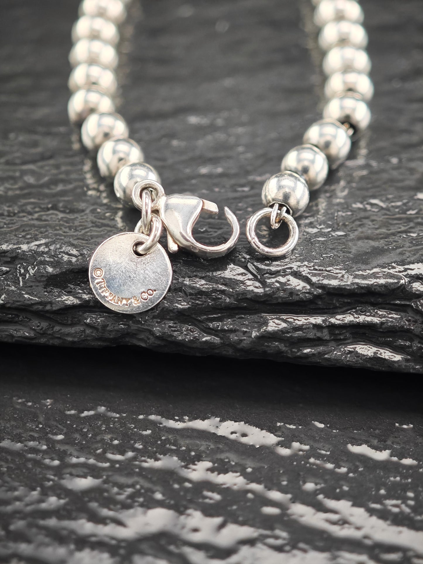 Vintage Tiffany & Co. Teal Heart Charm Bracelet Sterling Silver