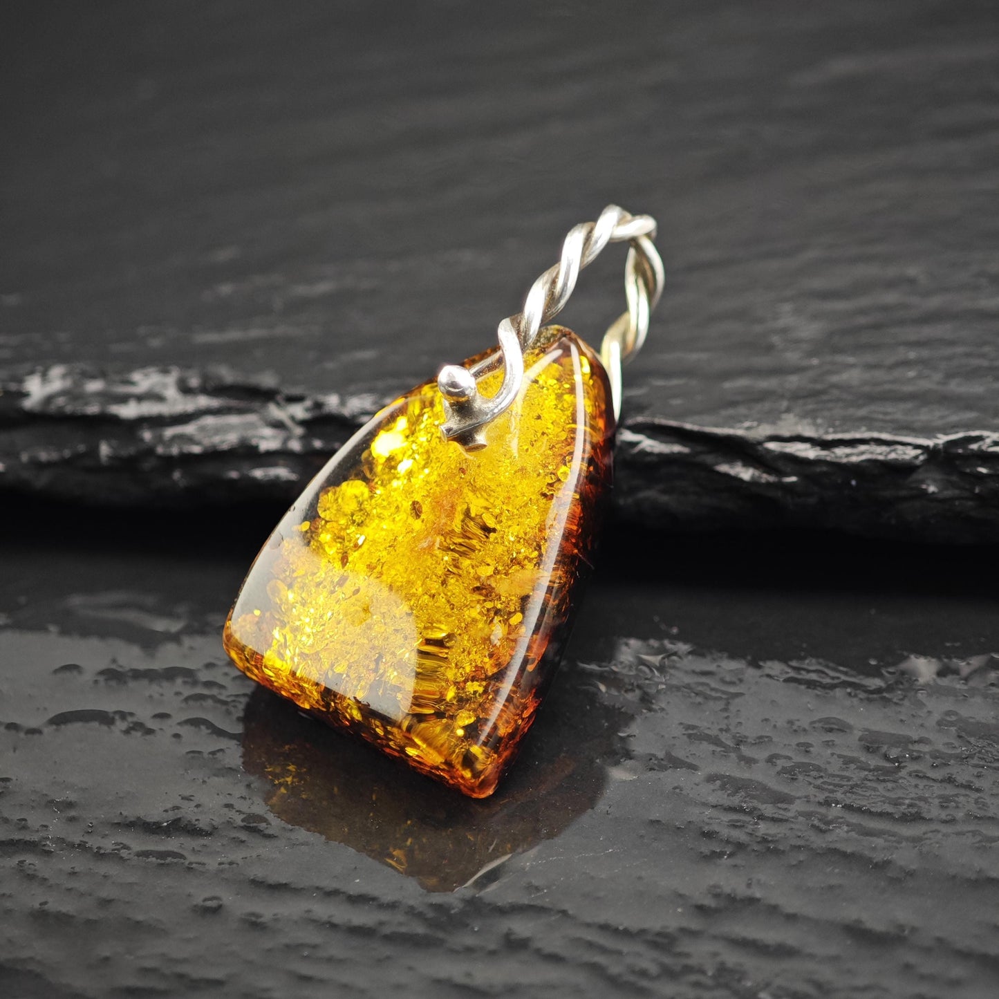 Choice of Baltic Amber Sterling Silver Pendants P3042
